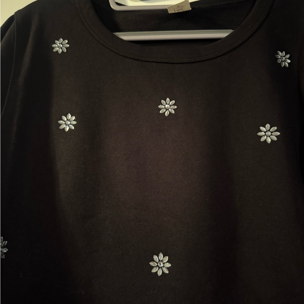 Brand new Black Sweatshirt with rhinestone detail - Picture 2 of 6